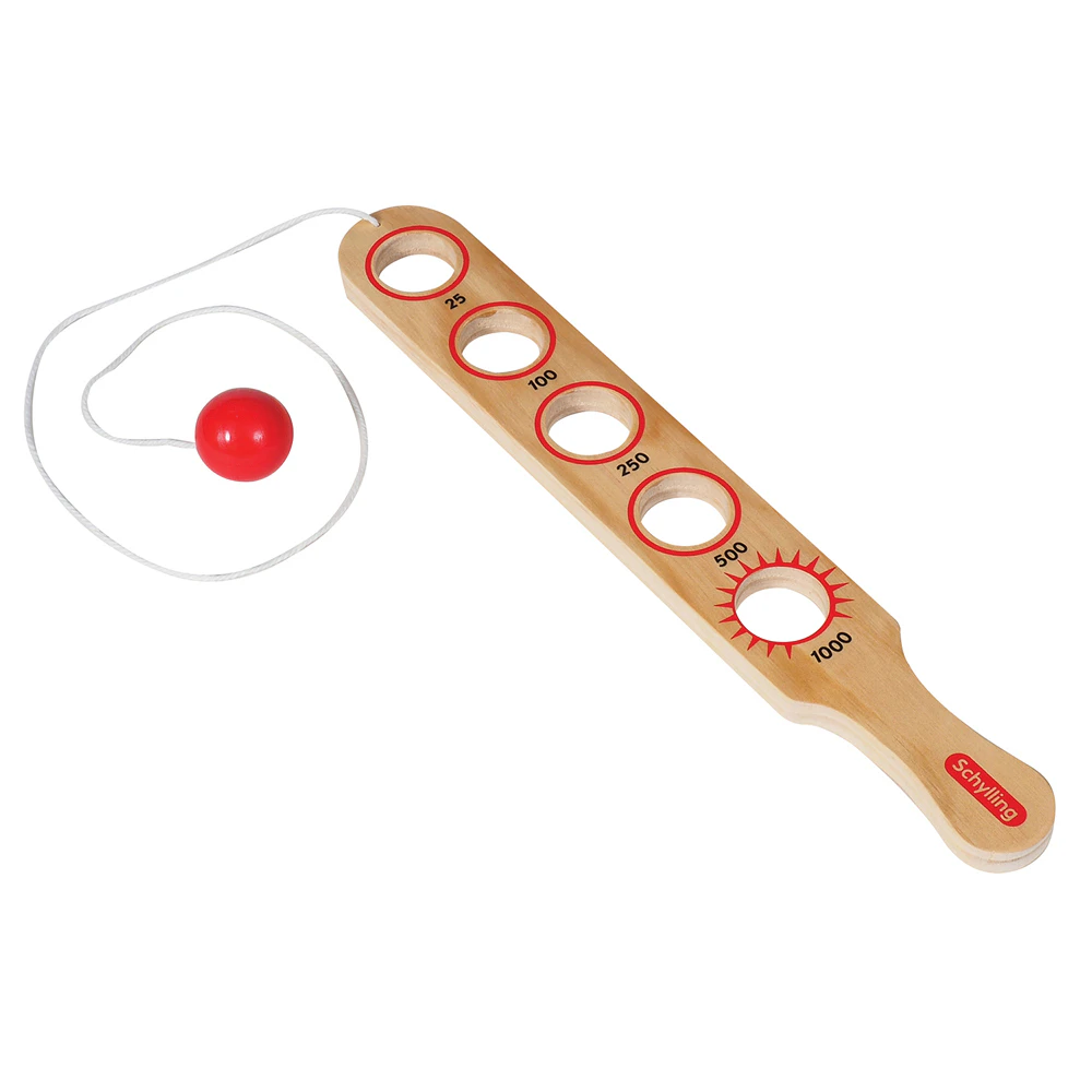 Schylling Wooden Flip Stick/Paddle Ball Game 35.5cm Kids/Children Play Toy 5+