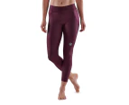 Skins Compression Series 3 Womens Long 7/8 Tights Activewear/Gym Burgundy