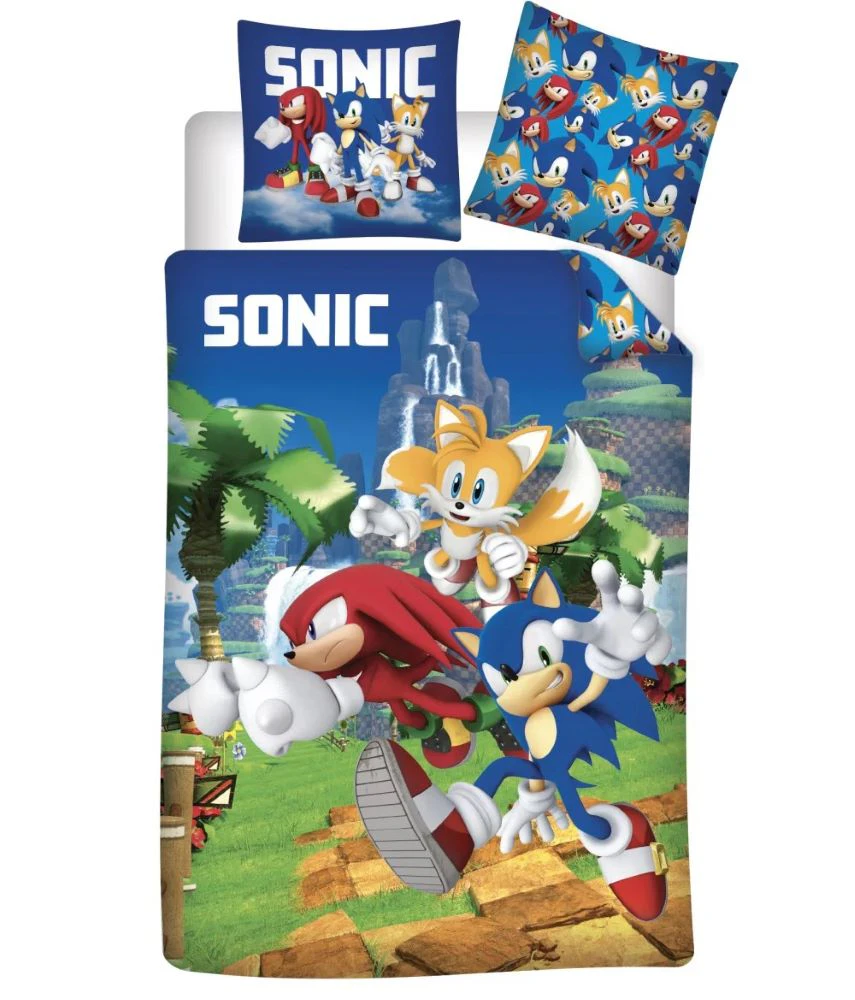 Kids Sonic The Hedgehog Quilt Cover Set for Toddler Bed