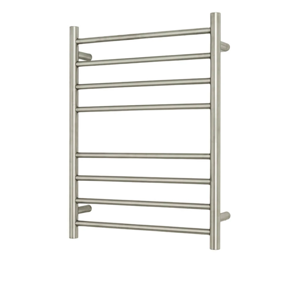 Radiant RTR530 Round Bar Heated Towel Rail - 530 x 700mm- Brushed Nickel  - Stainless Steel - Bottom Right/Top Left Wiring