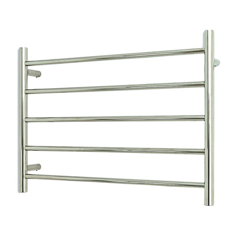 Radiant 12VRTR03 Low Voltage Round Bar Heated Towel Rail - 750 x 550mm- Mirror Polished  - Stainless Steel - Bottom Right/Top Left Wiring