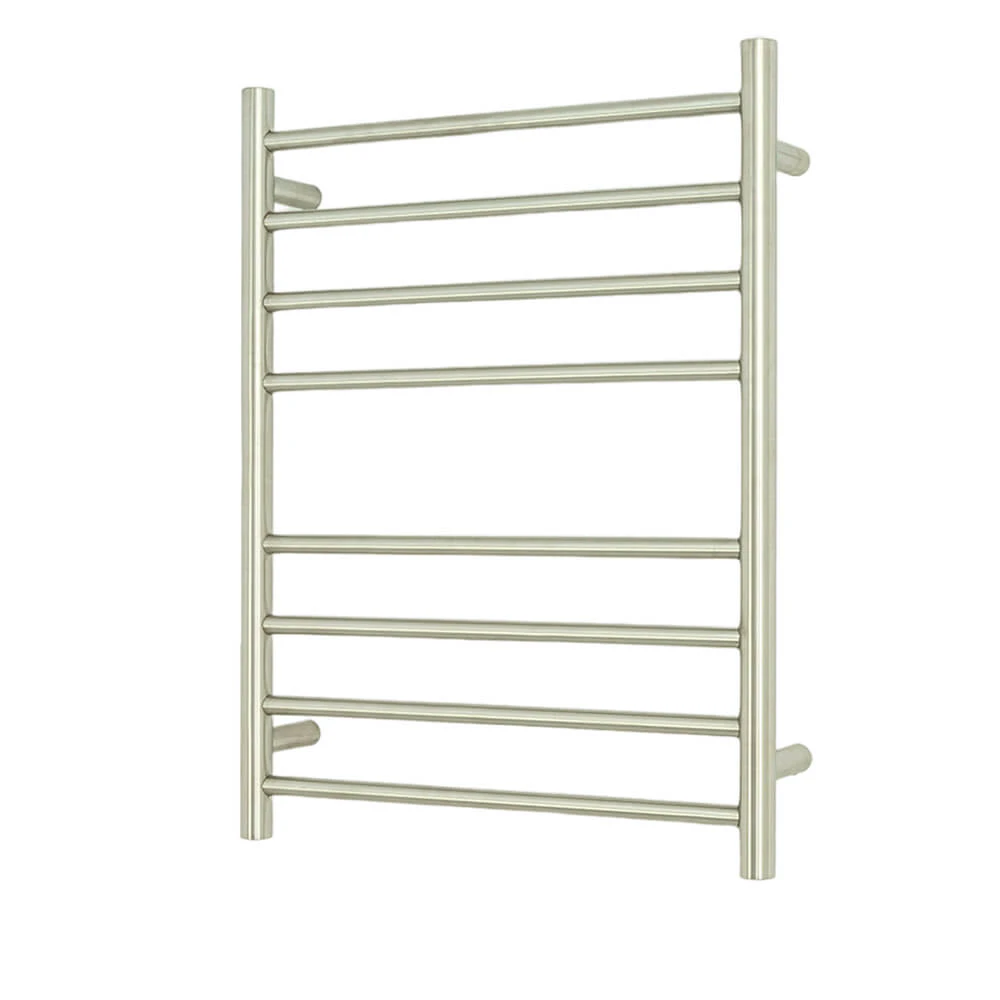 Radiant RTR530 Round Bar Heated Towel Rail - 530 x 700mm - Brushed Satin - Stainless Steel- Bottom Left/Top Right Wiring