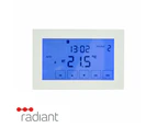 Radiant GTSS-TH-H Premium Glass Fronted Touch Screen Thermostat - Silver - Horizontal