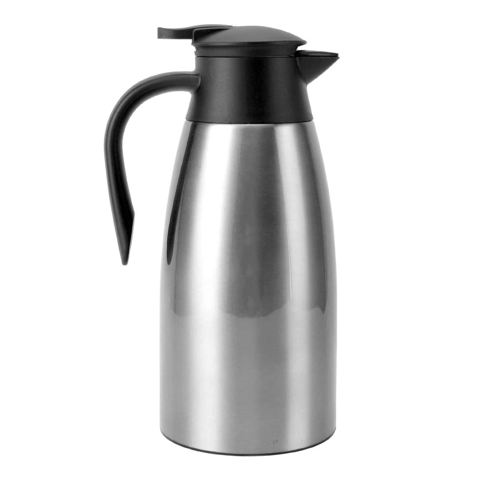 Insulated Water Kettle 2L 304 Stainless Steel Double Walled Vacuum Thermal Coffee Dispenser Kettle for Tea Home Brushed Silver