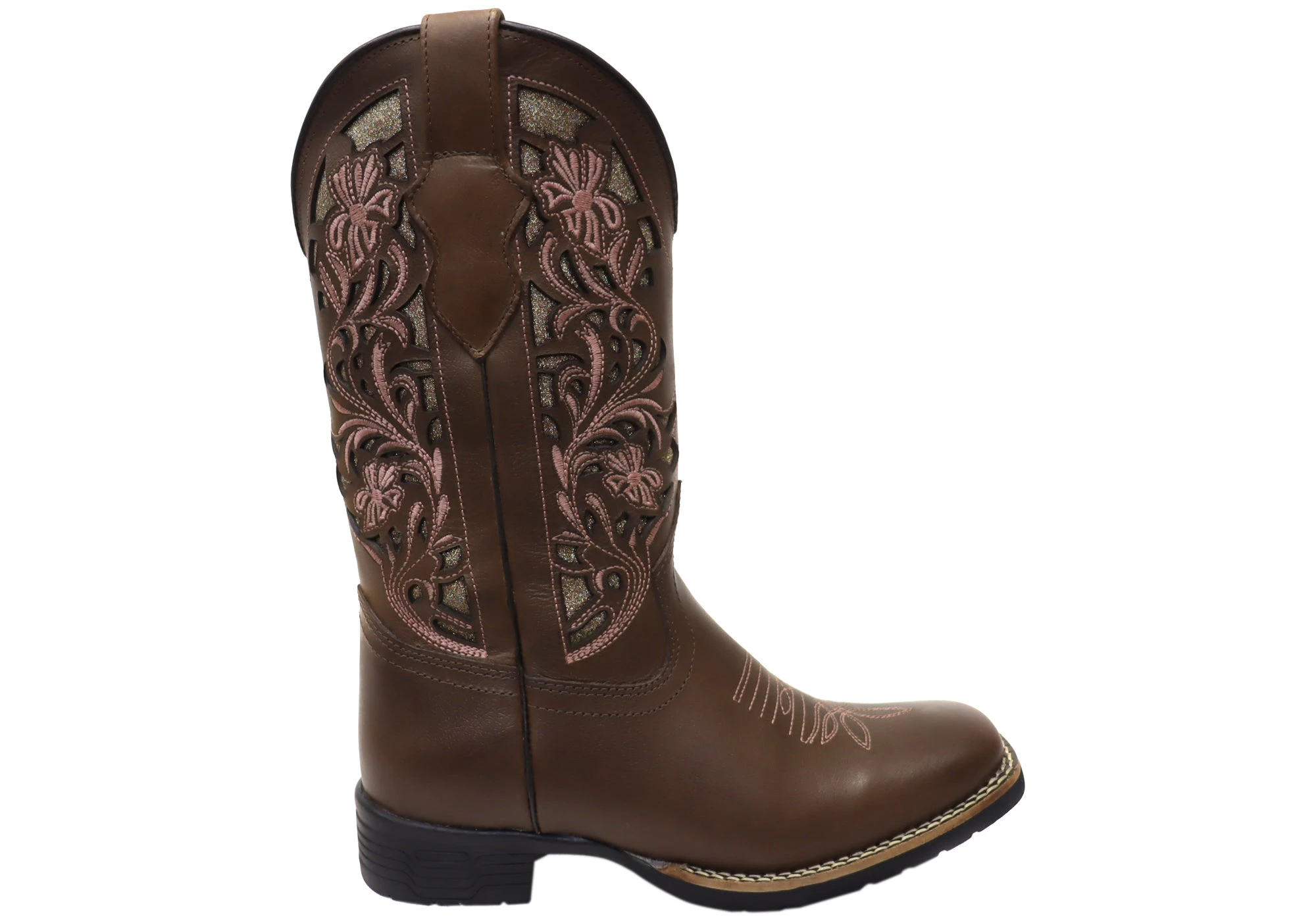 D Milton Catalina Womens Comfortable Leather Western Cowboy Boots - Brown