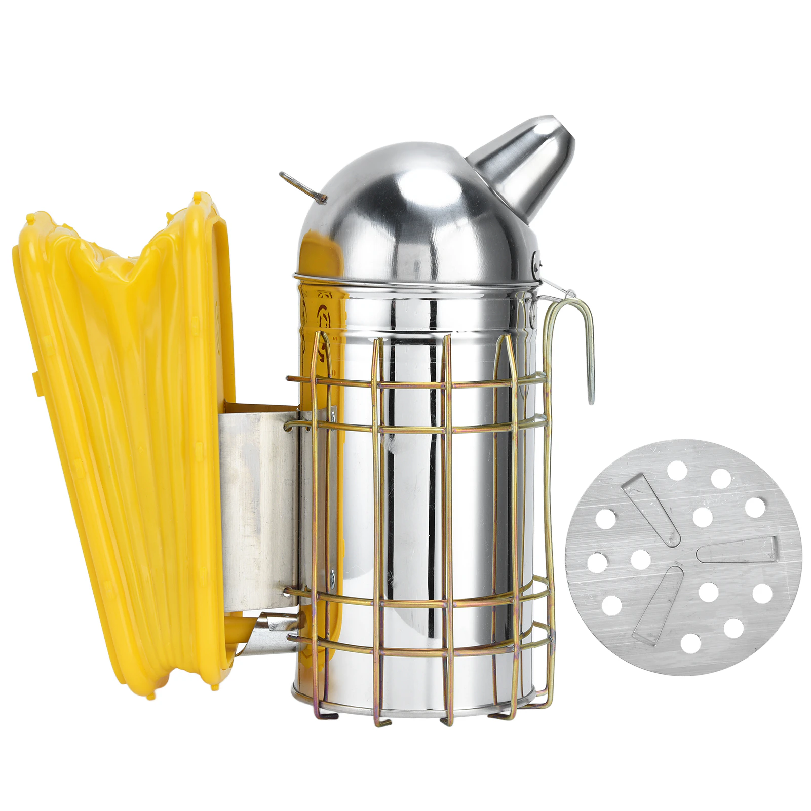 Pointed Beehive Smoker with Heat Protection Board Stainless Steel Bee Smoker for Bee House