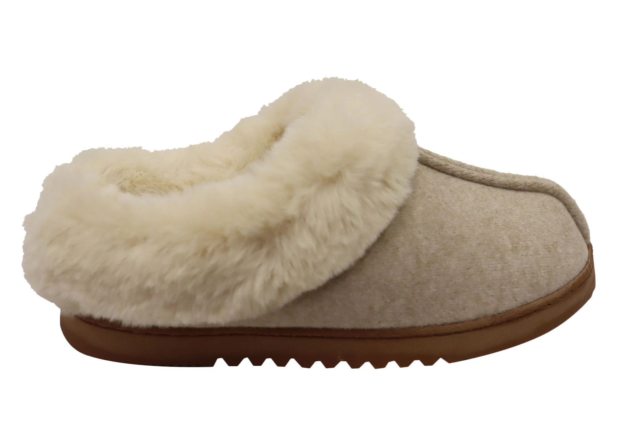 Dearfoams Womens Comfortable Chloe Soft Knit Clog Slippers - Beige