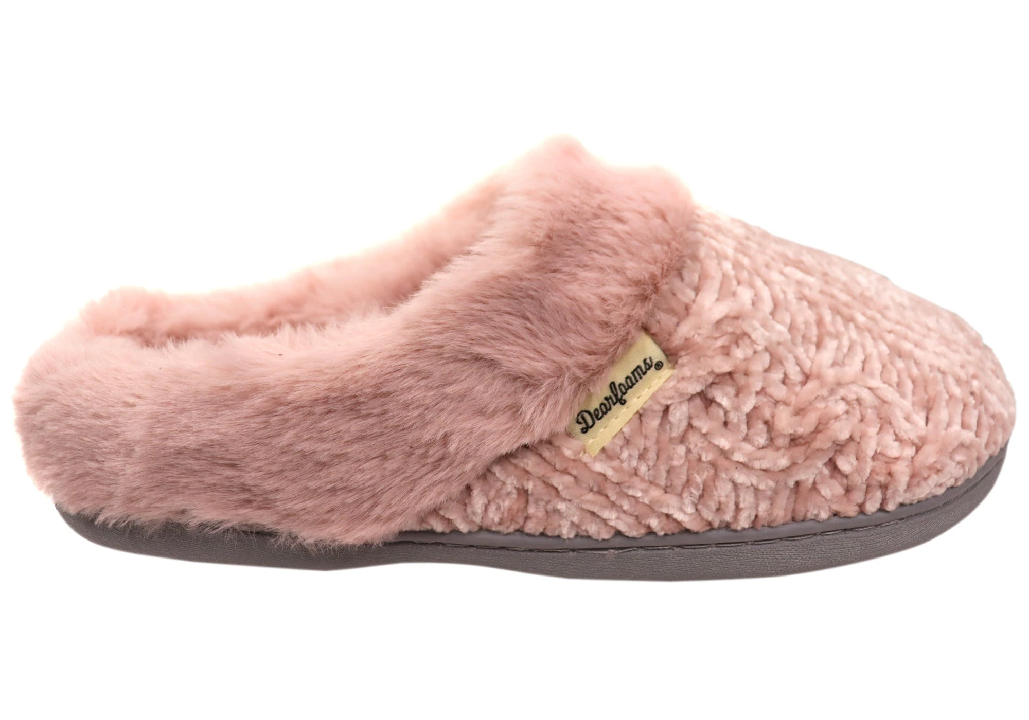 Dearfoams Womens Comfortable Claire Marled Chenille Knit Clog Slippers - Pink