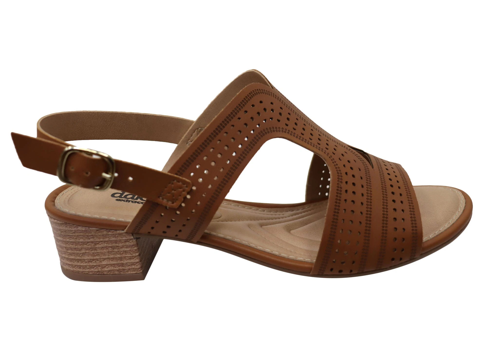 Dakota Eaglemont Womens Comfortable Low Heel Sandals Made In Brazil - Tan