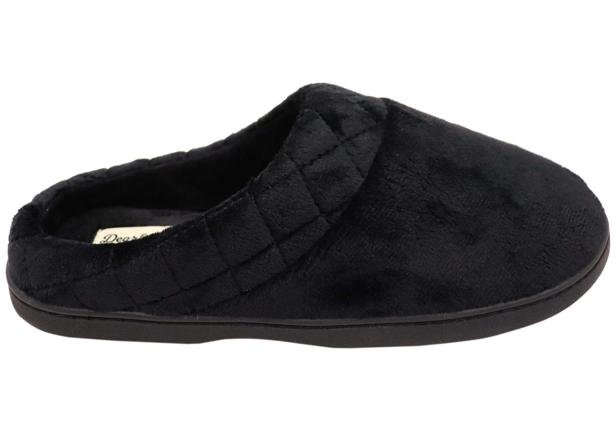 Dearfoams Women's Darcy Microfiber Velour Clog with Quilted Cuff Slipper