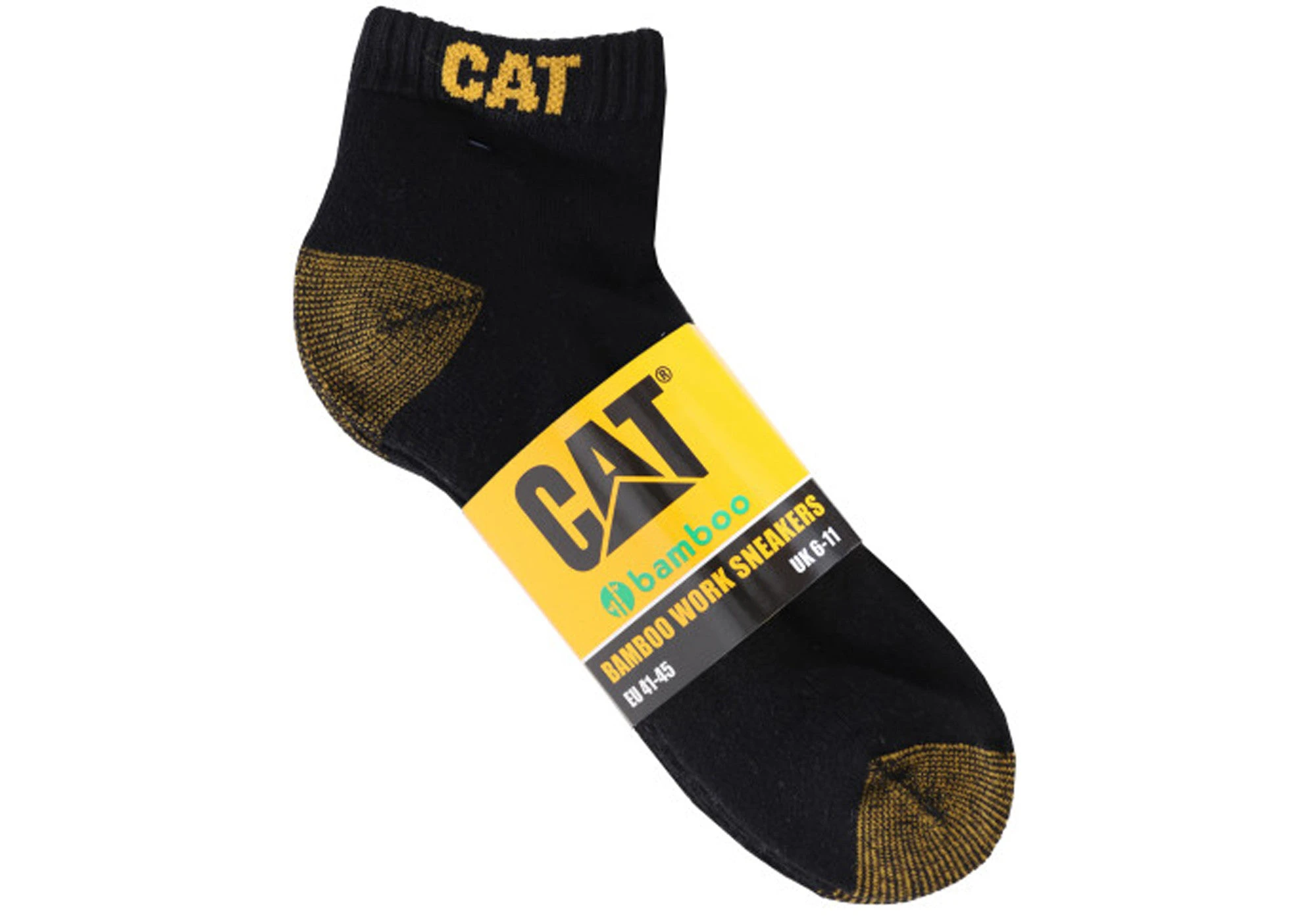 5 Pairs of Caterpillar Mens Bamboo Ankle Socks - Black