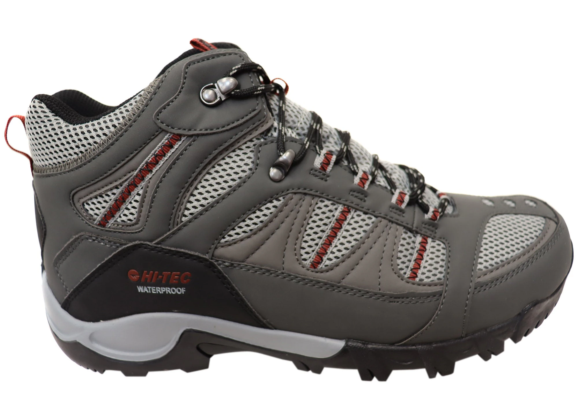 Hi Tec Mens Comfortable Bryce II Mid Waterproof Hiking Boots - Charcoal