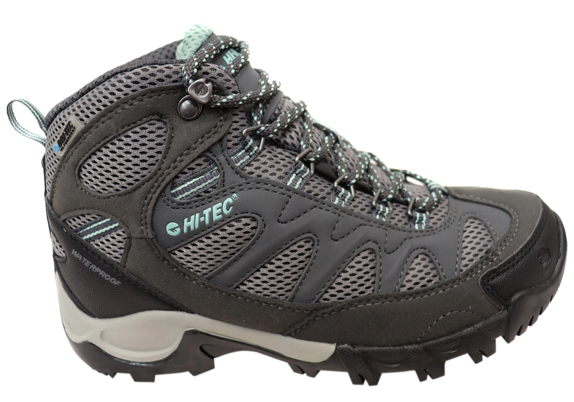 Hi-Tec Womens Trailstone Sports/Adventure Sneaker/BootBLK/Cool GRY - Charcoal Cool Grey Lichen