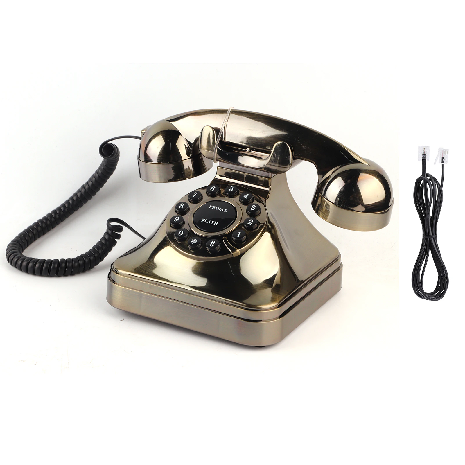 WX-3011# Antique Bronze Telephone Vintage Landline Phone Desktop Caller Home Office