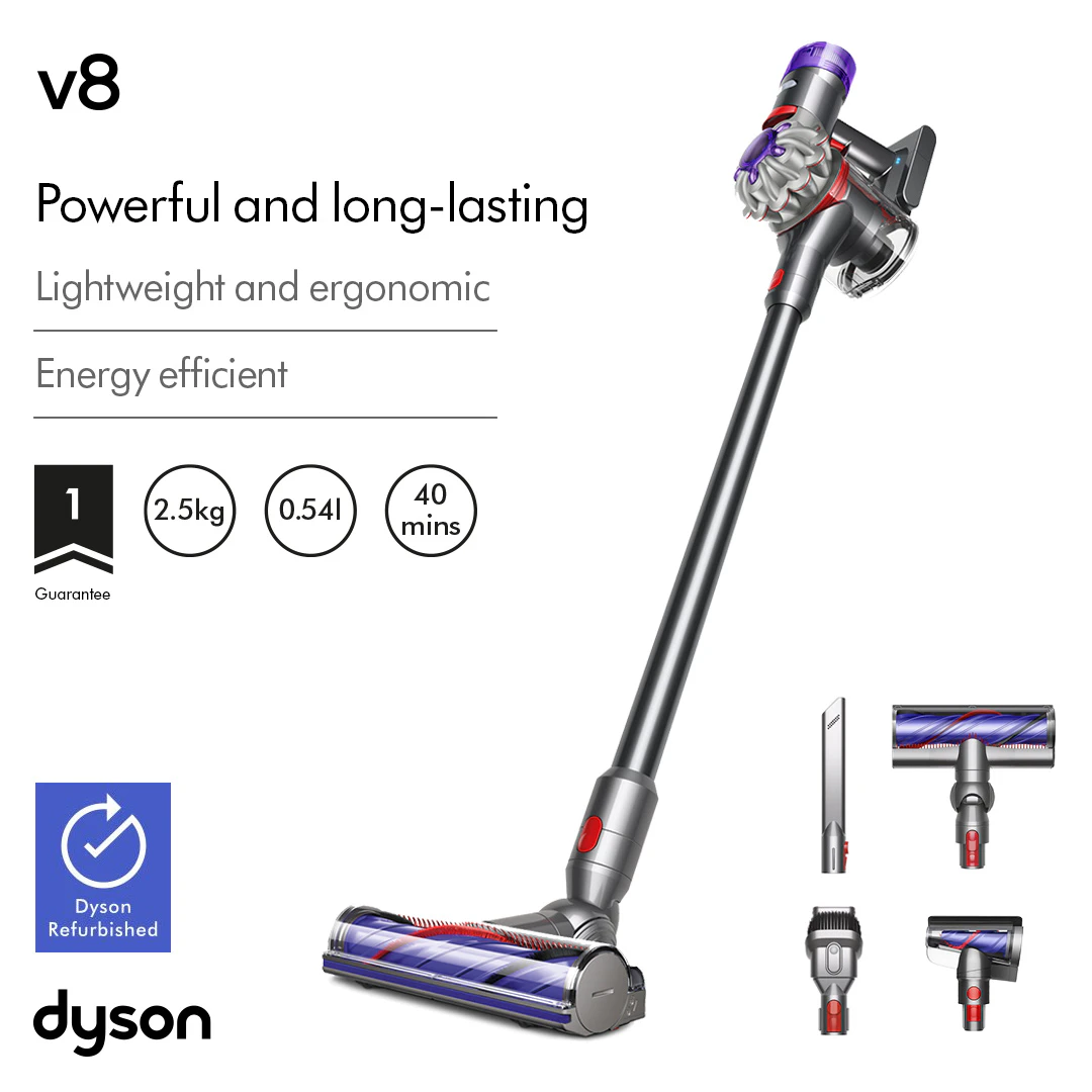 Dyson Refurbished V8™ stick vacuum (Silver/Nickel) - Refurbished Grade B