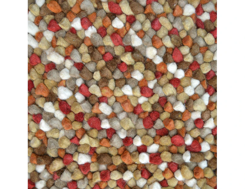 Handwoven Trendy Wool Rug-Jelly Bean-Autumn - Multi