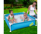 Bestway Kids Pool Play Toy Above Ground Rectangular Metal Frame Pools 122CM Blue