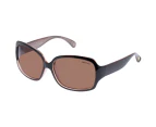 Solarized Female Glam Oversized Black Pearl Malt Wrap Sunglasses