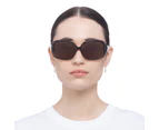 Solarized Female Glam Oversized Black Pearl Malt Wrap Sunglasses