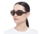 Solarized Female Glam Oversized Black Pearl Malt Wrap Sunglasses