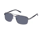 Solarized Male Double Bridge Classic Matte Gunmetal Aviator Sunglasses