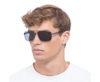 Solarized Male Double Bridge Classic Matte Gunmetal Aviator Sunglasses