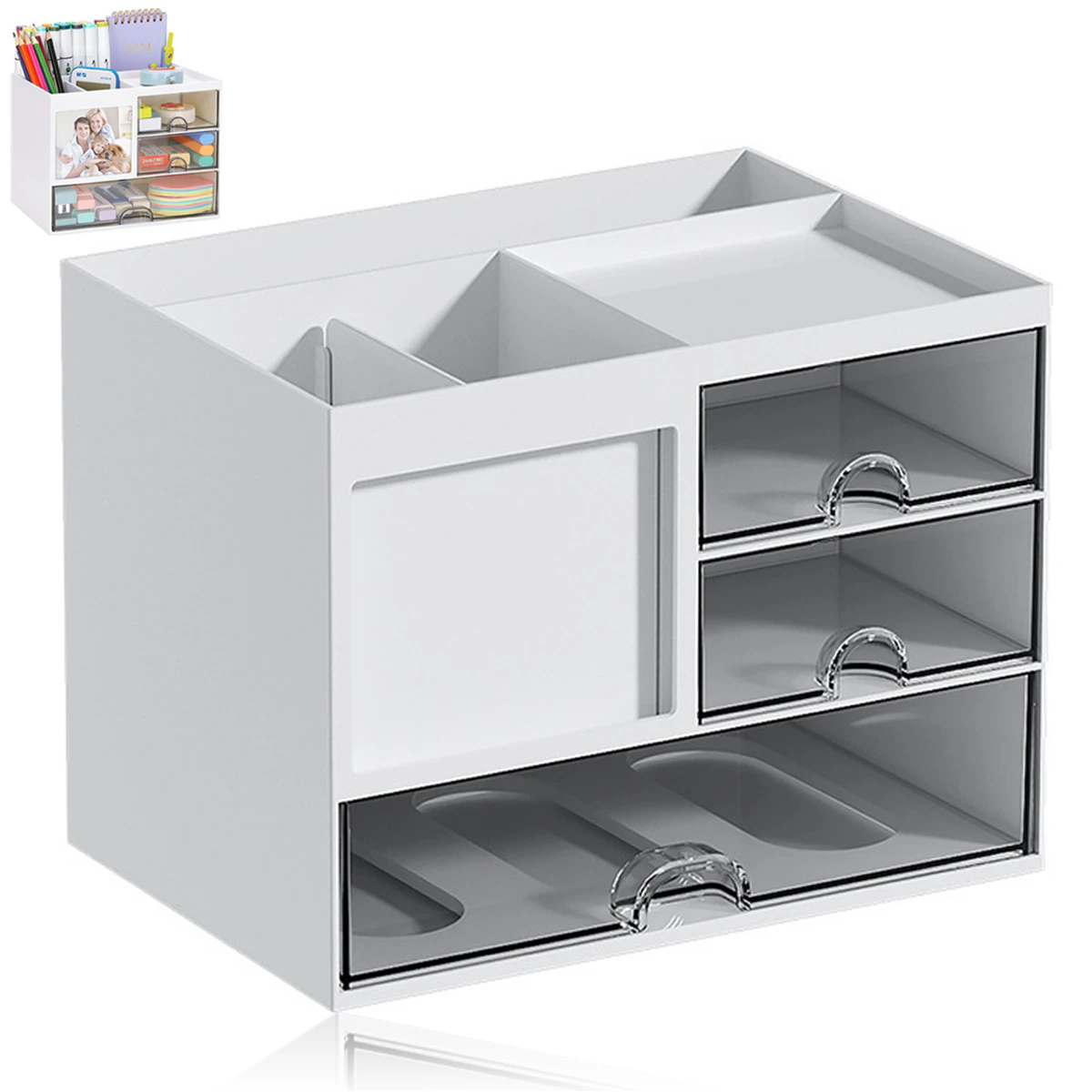 Storage box desktop drawer transparent can be stacked ledger sorting artifact