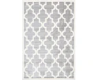 Lattice Pattern Light Grey White Rug