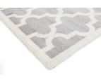 Lattice Pattern Light Grey White Rug