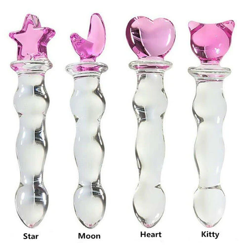 Glass Dildo Dong  Anal Plug - Heart