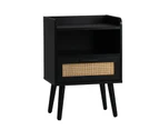 Oikiture 2X Bedside Table Drawer Side Table Storage Cabinet Nightstand Rattan