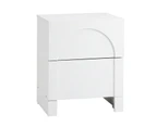 Oikiture 2X Bedside Table 2 Drawers Side Table Storage Cabinet Nightstand White