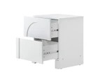 Oikiture 2X Bedside Table 2 Drawers Side Table Storage Cabinet Nightstand White