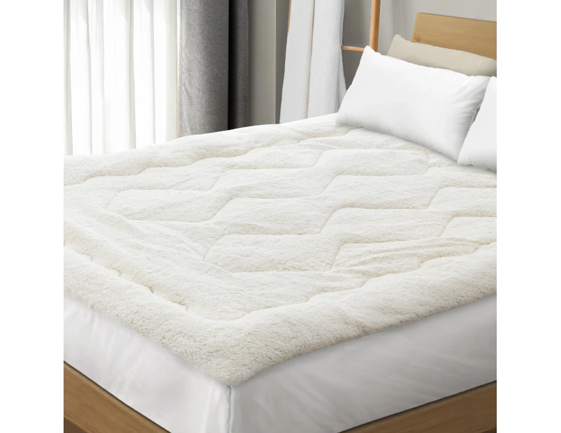 Bedra Fleece Mattress Topper Double Reversible Pillowtop Sherpa Cover