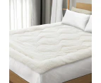 Bedra Sherpa fleece Mattress Topper Single Pillowtop Reversible Cover