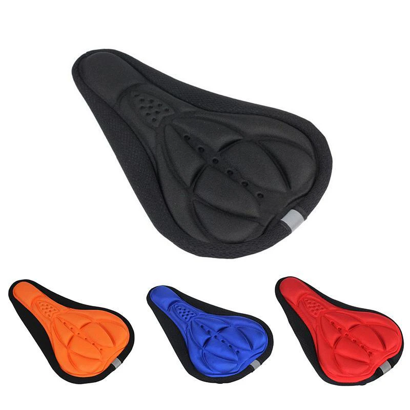 Thick Silicone Bike Seat Cover Comfort Gel Cycling Bicycle Saddle Cushion Pad - Orange