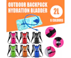 Hiking Camping Cycling Running Hydration Pack Backpack Bag + 2L Water Bladder Au - Blue