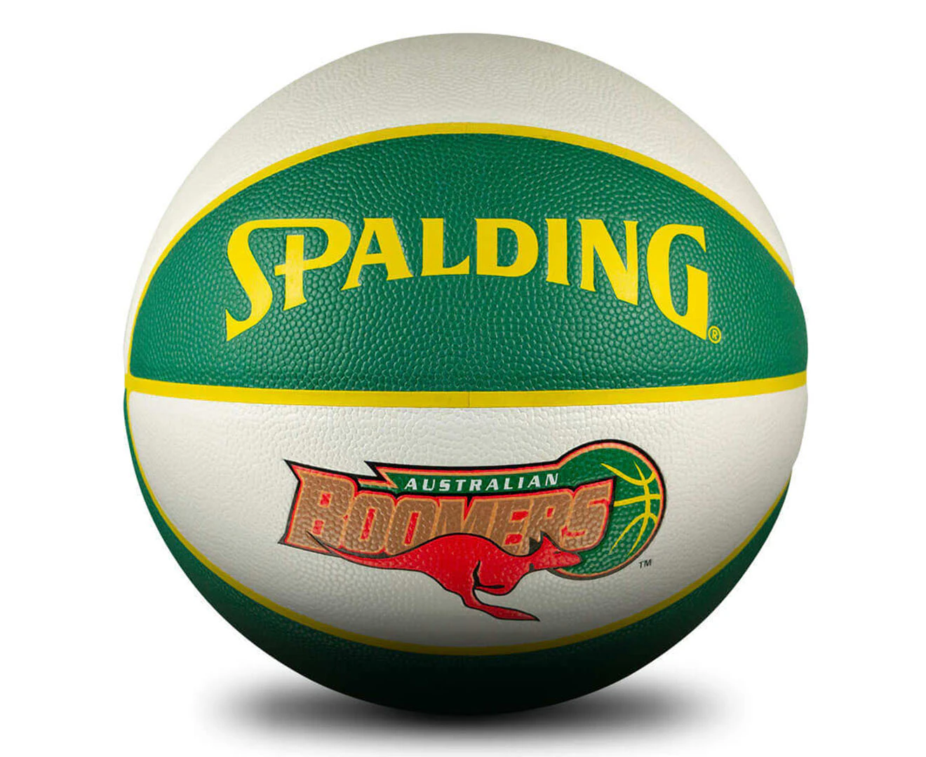 Spalding Retro Boomers Size 7 Basketball - White/Green