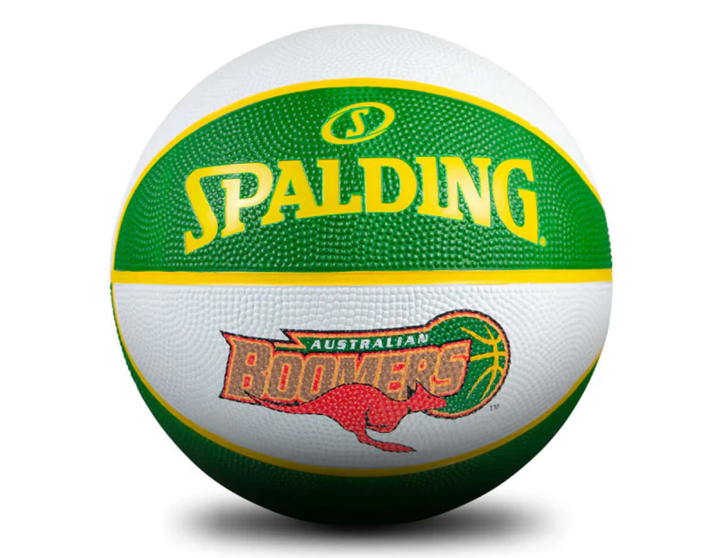 Spalding Retro Boomers Size 7 Basketball - White/Green