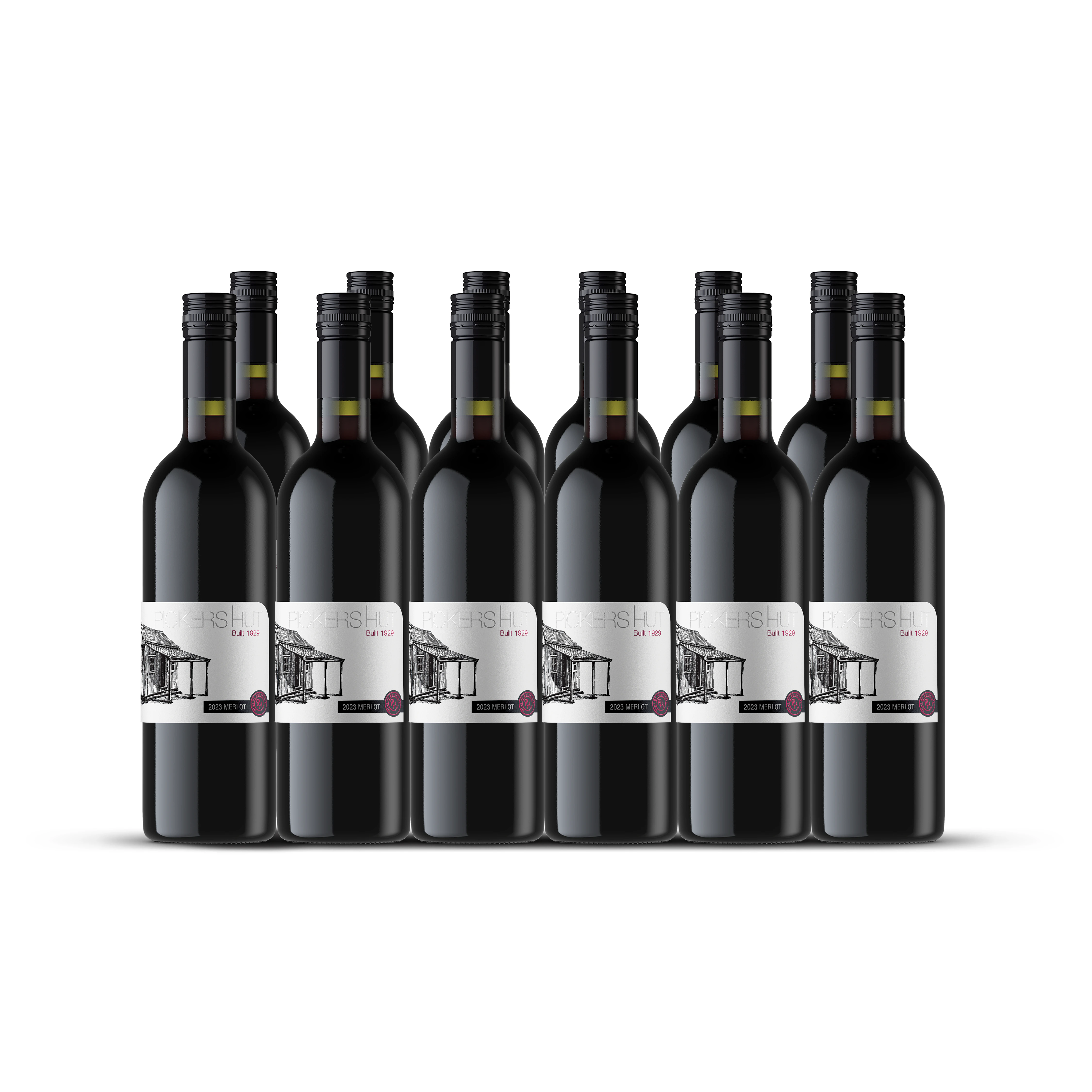 12 Bottles of 2023 Pickers Hut Merlot 750ML