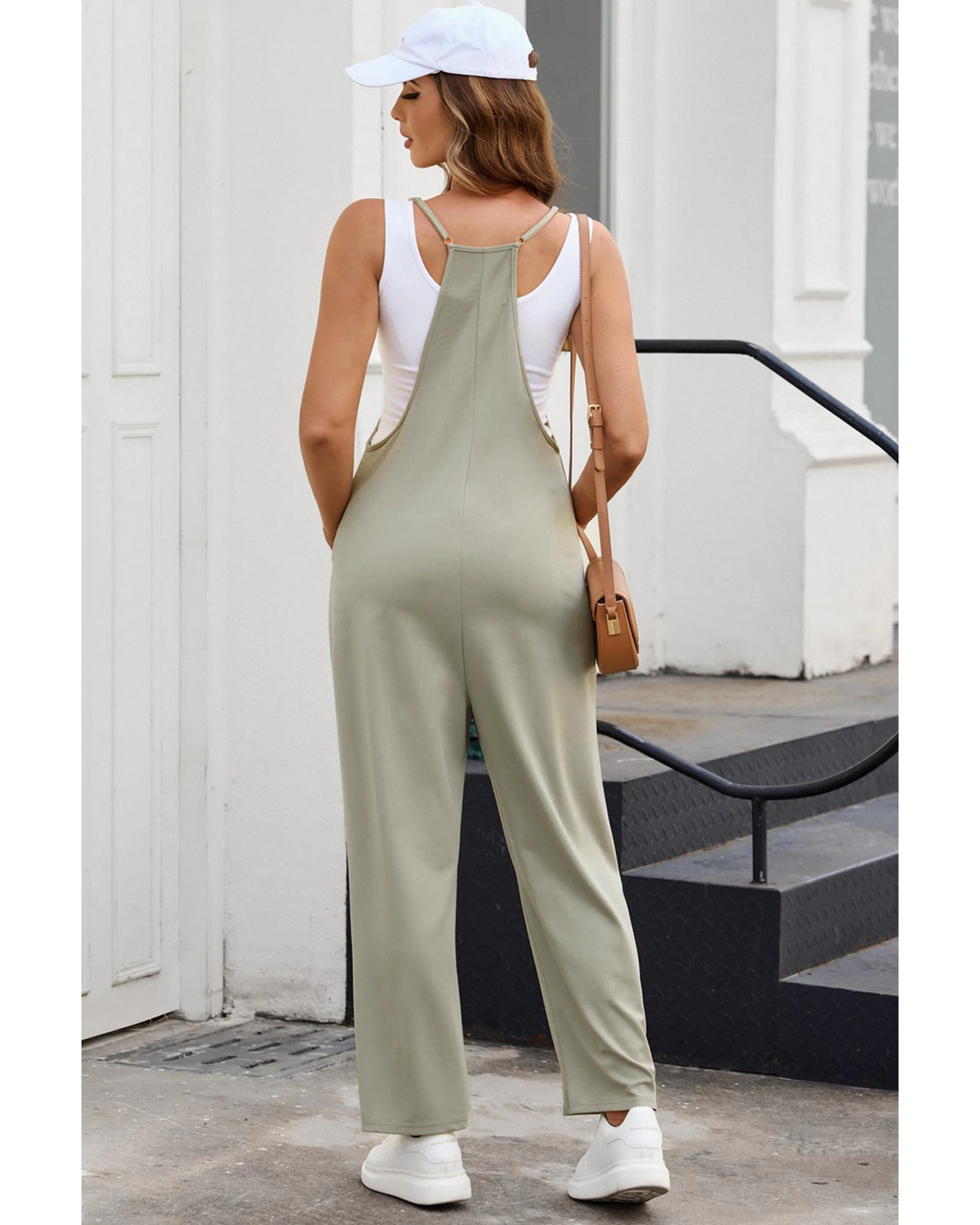 Azura Exchange Adjustable Spaghetti Strap Jumpsuit - Green