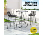 Gardeon 2 Piece Outdoor Bar Stools Wicker Dining Rattan Chair Black