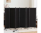 Artiss 6 Panel Room Divider Screen 323cm Wheel Fabric Black