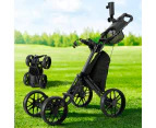 Everfit Golf Buggy Foldable Trolley Golf Cart Wheels Umbrella Bottle Holder