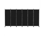 Artiss 6 Panel Room Divider Screen 323cm Wheel Fabric Black