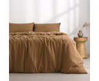 Dreamaker Superfine Washed Microfibre Quilt Cover Set Rust