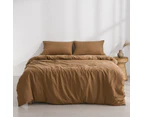 Dreamaker Superfine Washed Microfibre Quilt Cover Set Rust