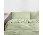 Dreamaker Superfine Washed Microfibre Quilt Cover Set Sage Green