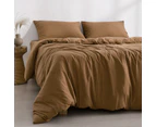 Dreamaker Superfine Washed Microfibre Quilt Cover Set Rust