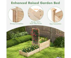 Costway 2-tier Wooden Raised Garden Bed Elevated Planter Box w/Trellis & Open-ended Bottom Vegetables, Flowers, Herbs, Fruits